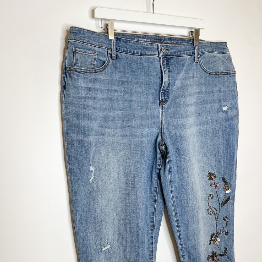 Chicos Jeans So Slimming Beaded Vines Girlfriend Ankle Jeans - Picture 5 of 10